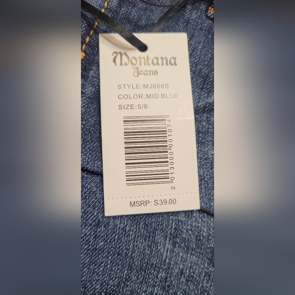 ❤️ MONTANA JEANS SHORTS LOW WAIST EMBELLISHED RHINESTONE.SIZE: 5/6 COLOR:  BLUE - Picture 10 of 14